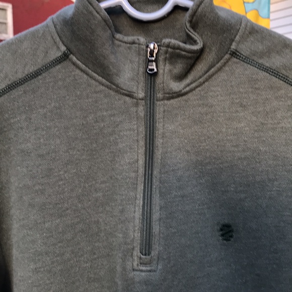 Izod Saltwater 1/4 zip Long Sleeve, Mossy Green, Fleece Shirt, Size Medium - Picture 5 of 9
